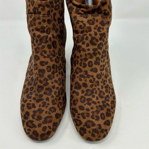 Ann Taylor LOFT Women's Brown Leopard Print Ankle Booties Size 9 Back Zipper - Picture 5 of 13